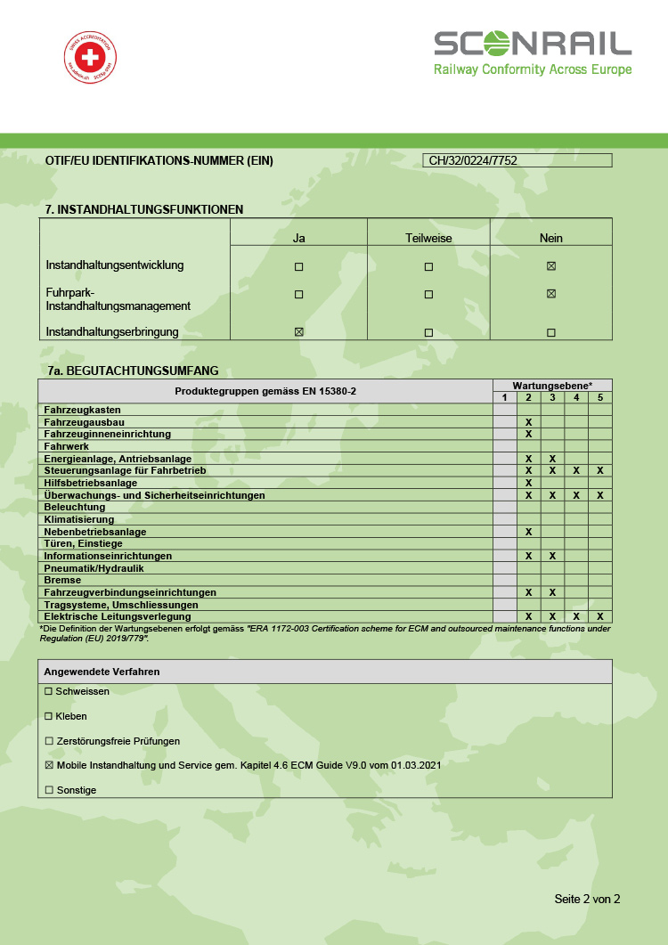 ECM Bescheinigung Seite 2